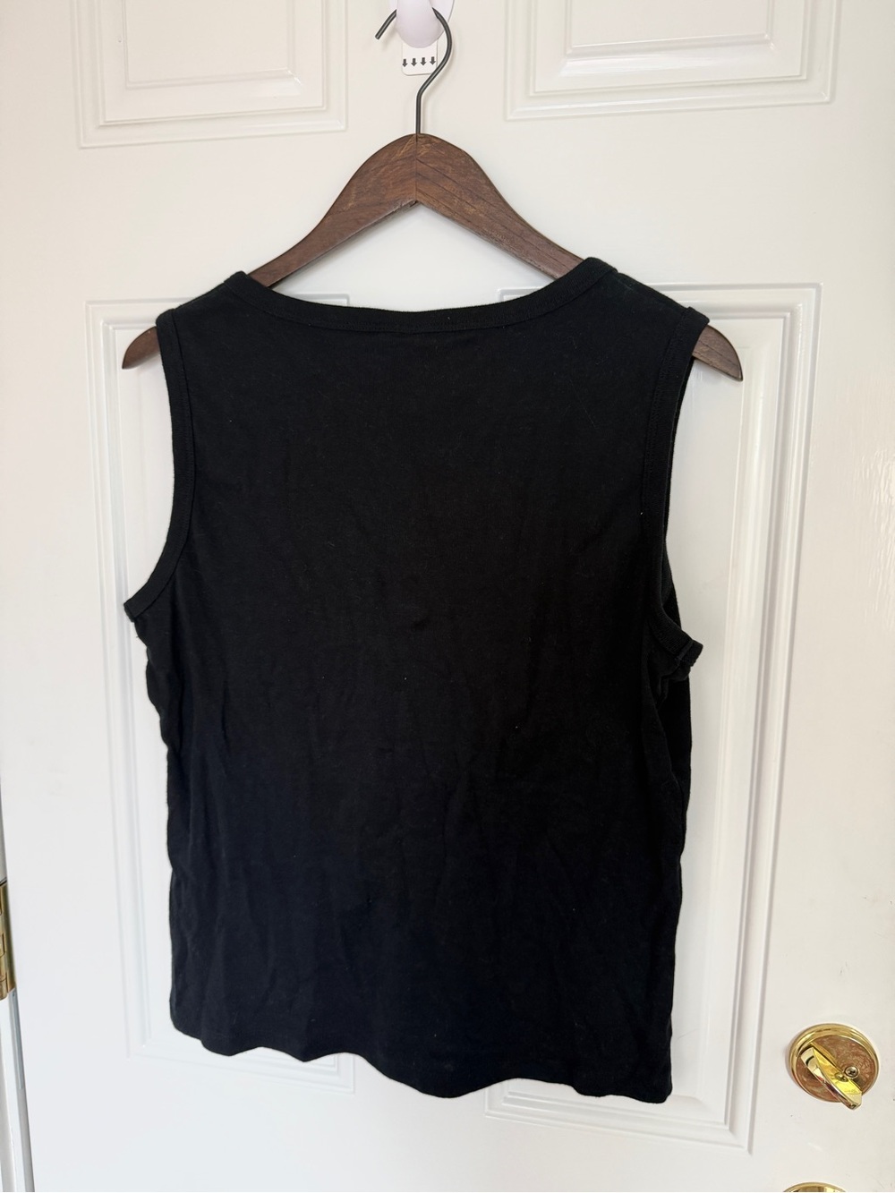 Sleeveless Black V-Neck Tank with Metallic Stud Detail - Picture 5 of 5